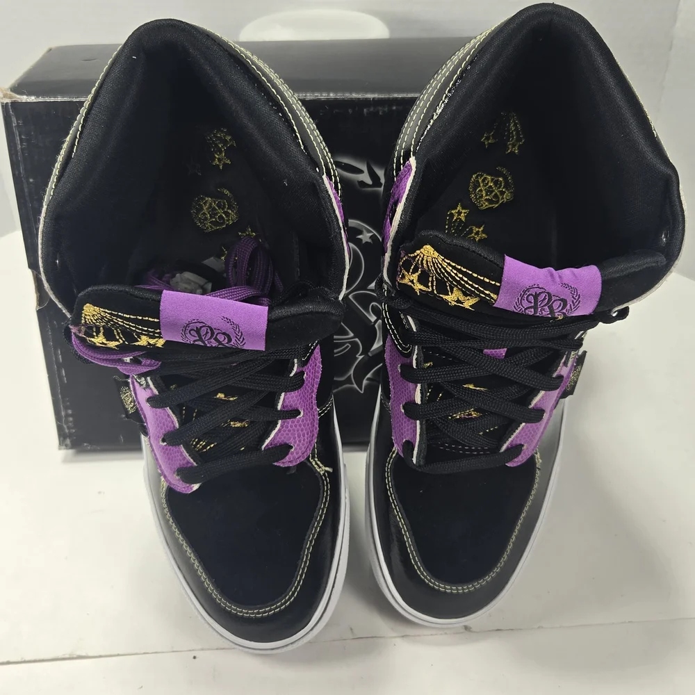 Public Royalty Funk-Shooter Black Purple Men's High-Top Sneakers Size 8